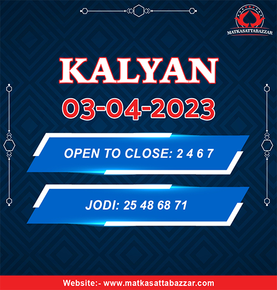 sattabazzar2's tweet photo. 03 April 2023 Today #kalyan Game    

Download and Play Online #Matka Game Now
   
https://t.co/cc5YJONdCP 
#sattamatka #satta #kalyanmatka #sattaking #sattajodi #sattamatka143 #matkaapp #makemoney #onlinegames #casino #poker #matkabazar #Cricket https://t.co/s8AYB2rap4