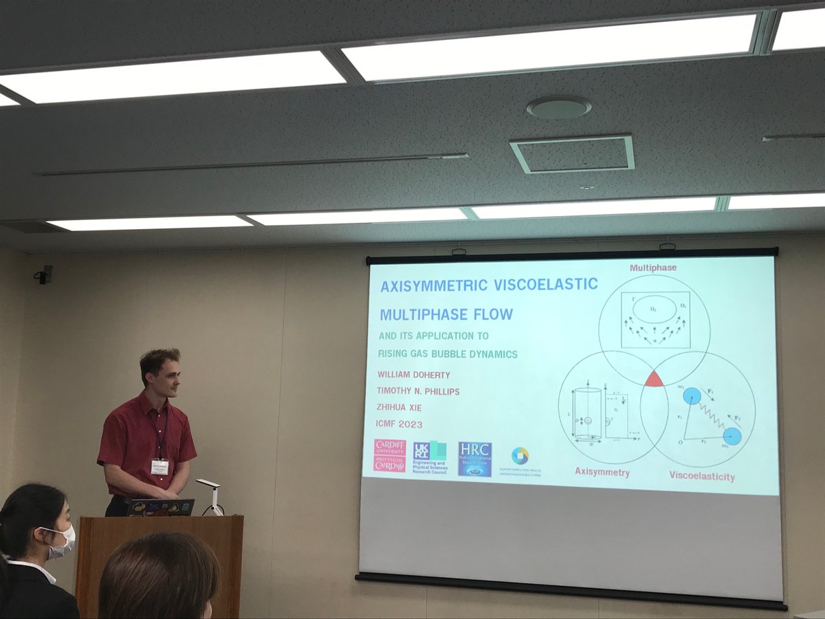 Will from <a href="/EngineeringCU/">Cardiff University Engineering</a>  <a href="/MathsCU/">Cardiff Uni Maths</a>  is on the central stage for #ICMF2023 for #non-Newtonian #multiphase #CFD