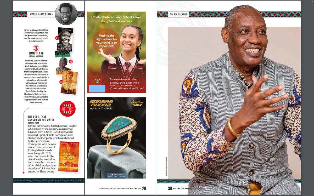 Kaddu Sebunya (@awfceo) on Twitter photo It was a great honor to be featured in April - May 2023 edition of the <a href="/KenyaAirways/">Kenya Airways</a> inflight magazine #Msafiri. In my conversation with <a href="/peter_muiruri/">peter muiruri</a>, we spoke about current challenges facing #Africanconservation, where I draw my inspiration from and so much more. Be sure...1/2 It was a great honor to be featured in April - May 2023 edition of the <a href="/KenyaAirways/">Kenya Airways</a> inflight magazine #Msafiri. In my conversation with <a href="/peter_muiruri/">peter muiruri</a>, we spoke about current challenges facing #Africanconservation, where I draw my inspiration from and so much more. Be sure...1/2