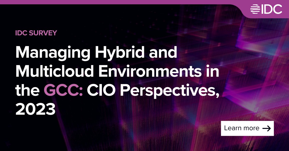 #GCC's fast cloud adoption leads to #hybrid and multicloud environments. Market potential for multicloud management solutions grows as organizations optimize #cloud operations, costs, and leverage multiple cloud vendors shares <a href="/JebinGeorge_IDC/">Jebin George</a>  <a href="/IDC/">IDC</a> 
bit.ly/3ZwjMEZ