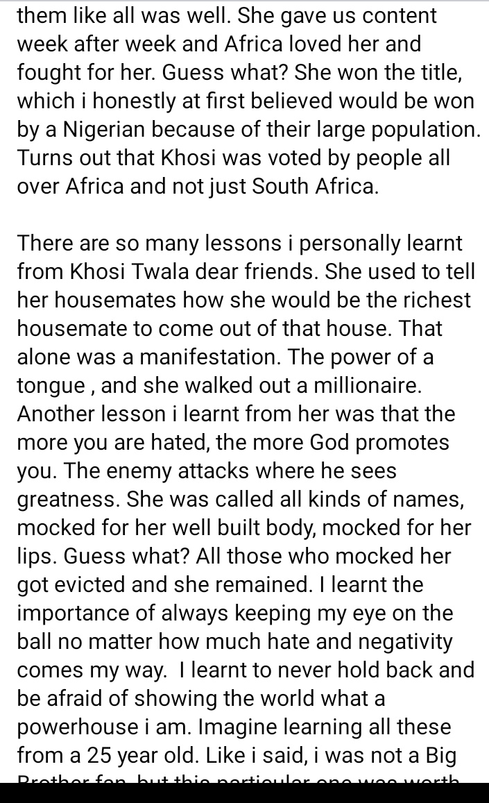 miss_Sslim's tweet image. Read this about Khosi, written by Mercy Murc, those of you from Botswana may know her, she's an inspiration to many.

indeed "The enemy attacks where he sees greatness"

KHOSI THE WINNER
KING KHOSI
#KhosiTwala
#BBTitans