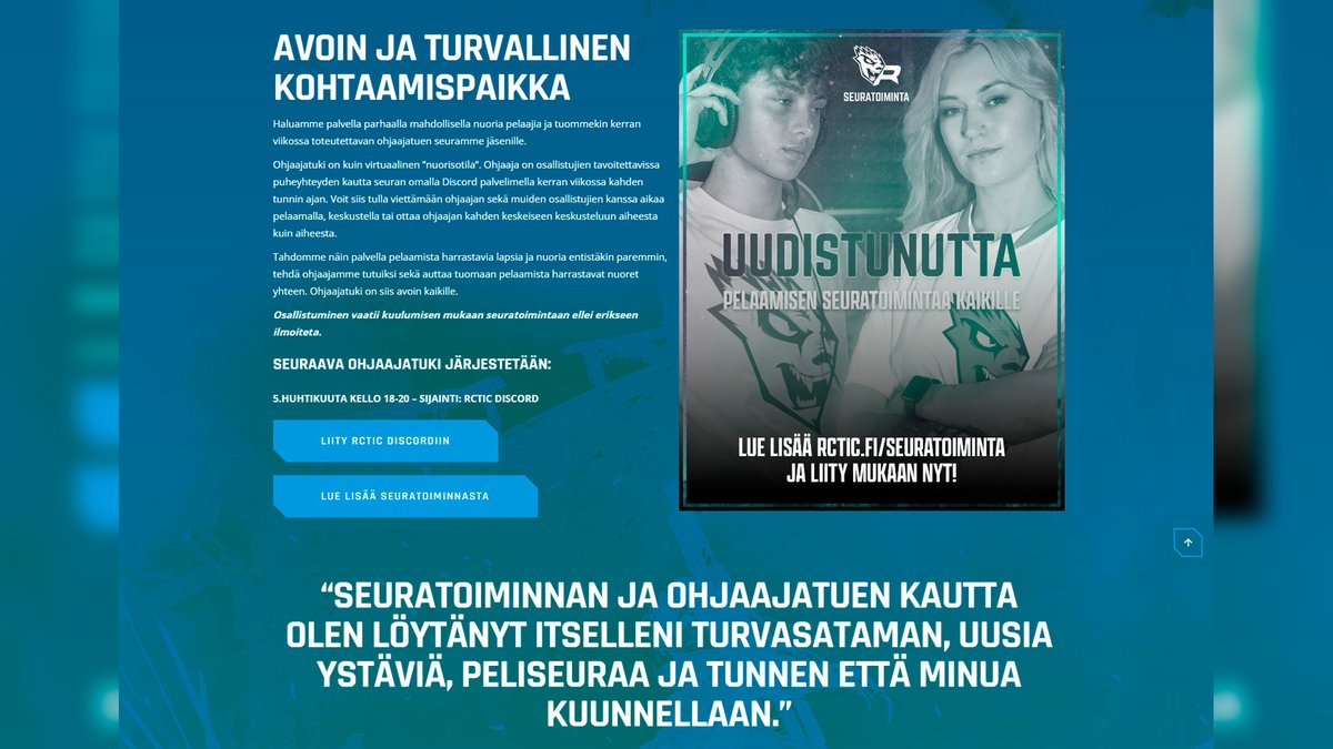 jeyshootsfi's tweet photo. Seuratoimintamme järjestämä viikoittainen Ohjaajatuki keskiviikkona kello 18-20! Sijaintina RCTIC discord.

Tällä viikolla avoin kaikille, olit jäsen tai et  - Lue lisää osoitteesta https://t.co/jjBAxf9lM2

#rctic #seuratoiminta #esportsfi #pelaaminen #ohjaajatuki https://t.co/hn05fBZ7cW