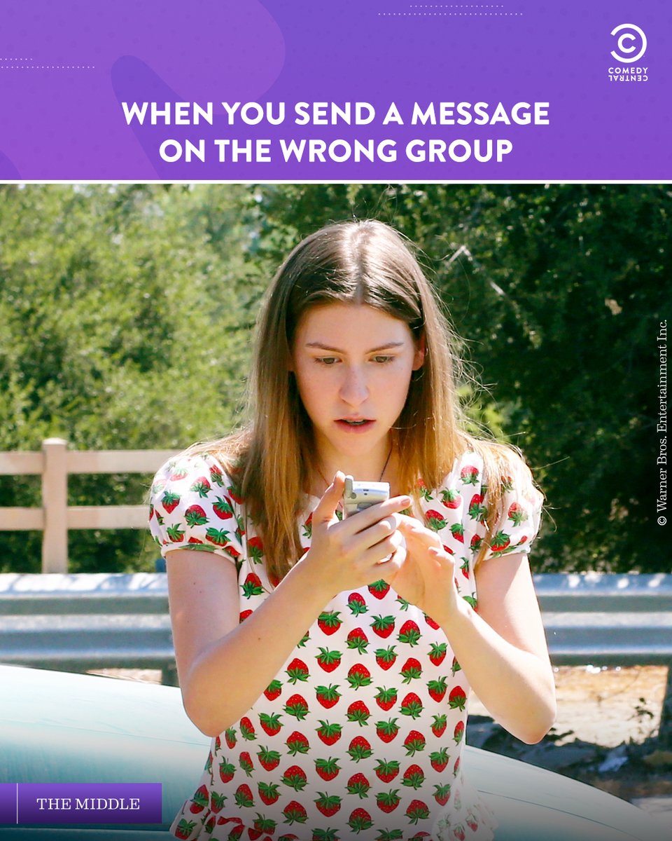 ComedyCentralIn's tweet photo. Questioning all my life decisions leading up to this moment π«
Watch #TheMiddle Mon-Fri at 8 PM only on #ComedyCentral.
#ComedyCentralIndia #FamilyDrama #Comedy #Drama #TVShow #Series #Sitcom #Funny #Text #Message #Group #WrongGroup #TheMiddleShow #Sue #SueHeck #Sitcom #TVShow https://t.co/XzletH6vcP