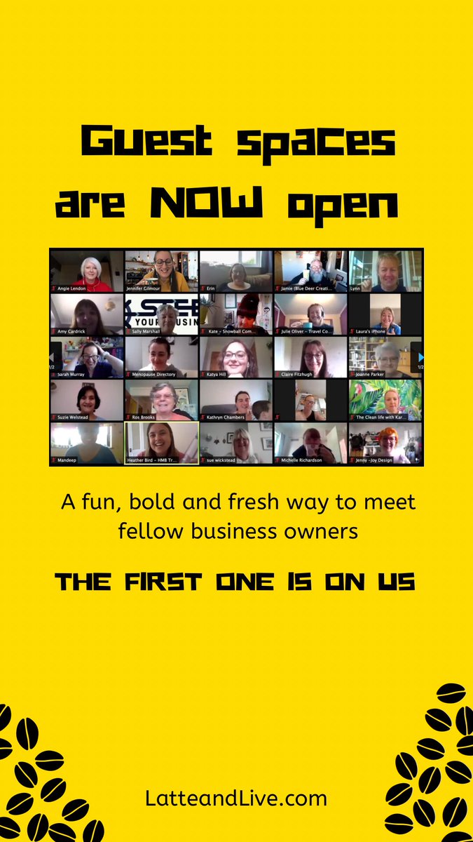 Our next networking session is on Tuesday 4th April at 11am. 

Just a few guest spaces left. 

Book here: latteandlive.com/book-your-free…

#latteandlive #networking