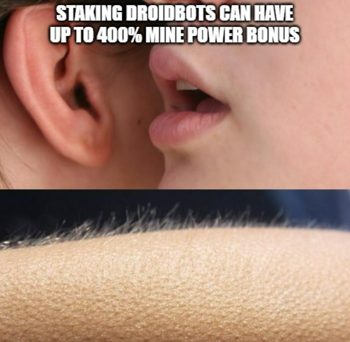 🤯 The chills are real!

❓Did you know:

💸Staking DroiBots in an Ultimate combo can 5x your earnings and increase the mine power bonus to 400%?

🤑Start gathering the required DroidBots and bulking up the staking rewards: bit.ly/3CAVhhu