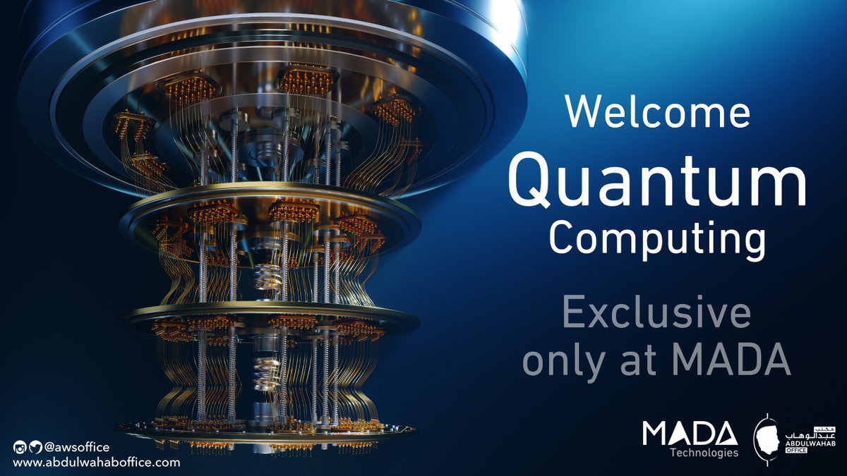 AWsOffice's tweet image. Welcome Quantum Computing. Novel NMR Qubit Desktop Computing. Explore more with MADA technologies a company of Abdulwahab’s Office.
#quantum_computing