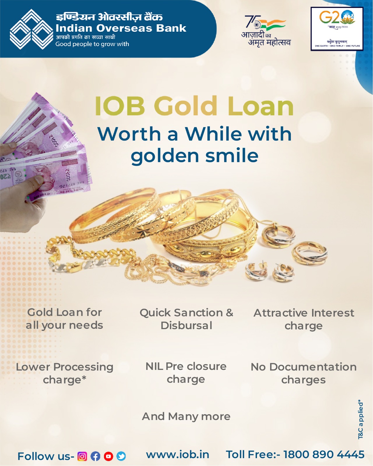 Gold loan interest discount