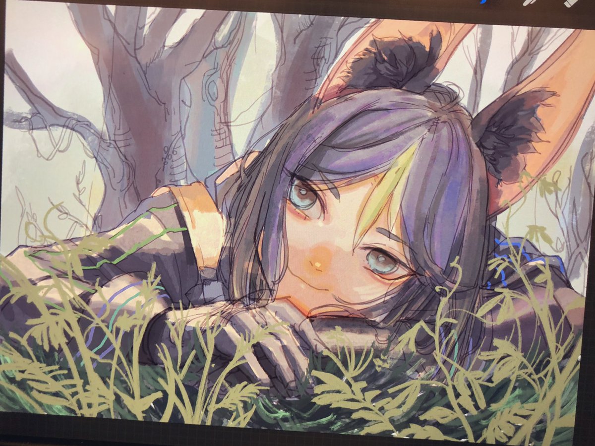 「色塗りと茂りを同時進行する 」|nima𓅪5/3超神の叡智のイラスト