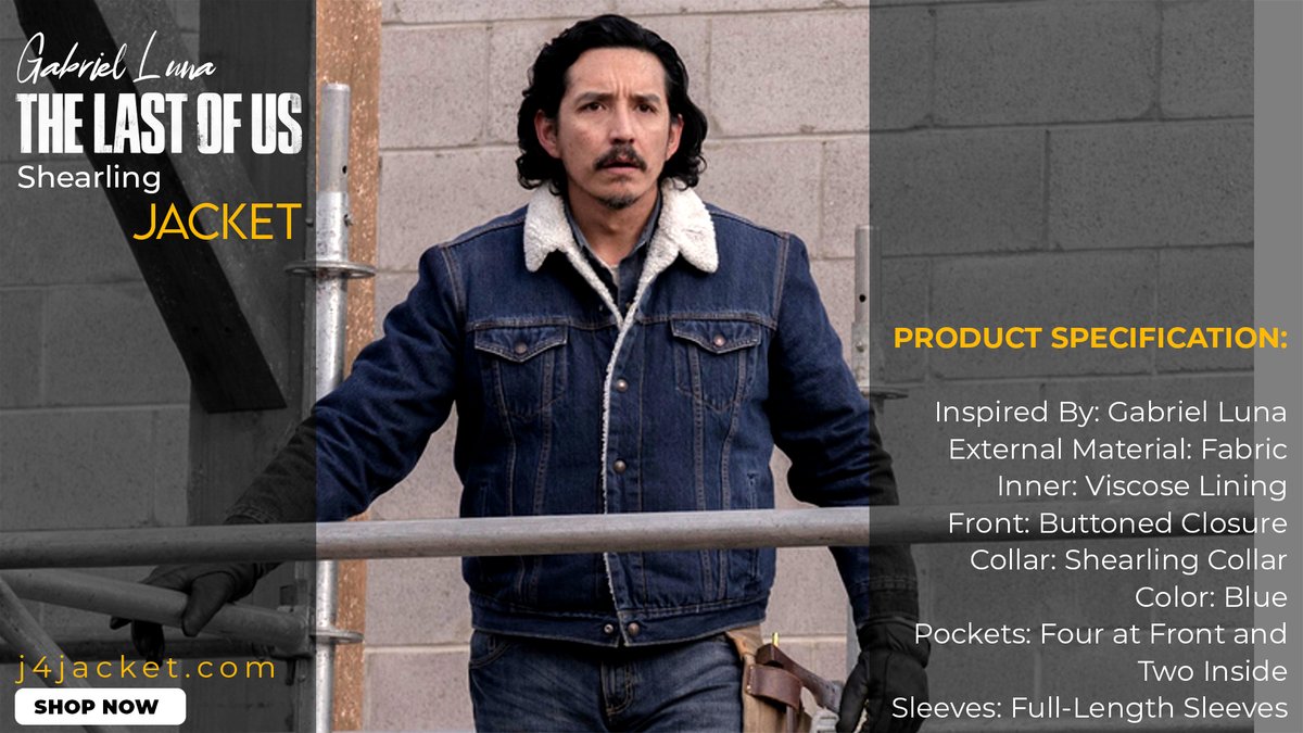 j4jacket's tweet image. Gabriel Luna The Last Of Us Shearling Jacket 
click here bit.ly/3znA1tD 
#GabrielLuna  #thelastofus #shearlingjacket #TommyMiller