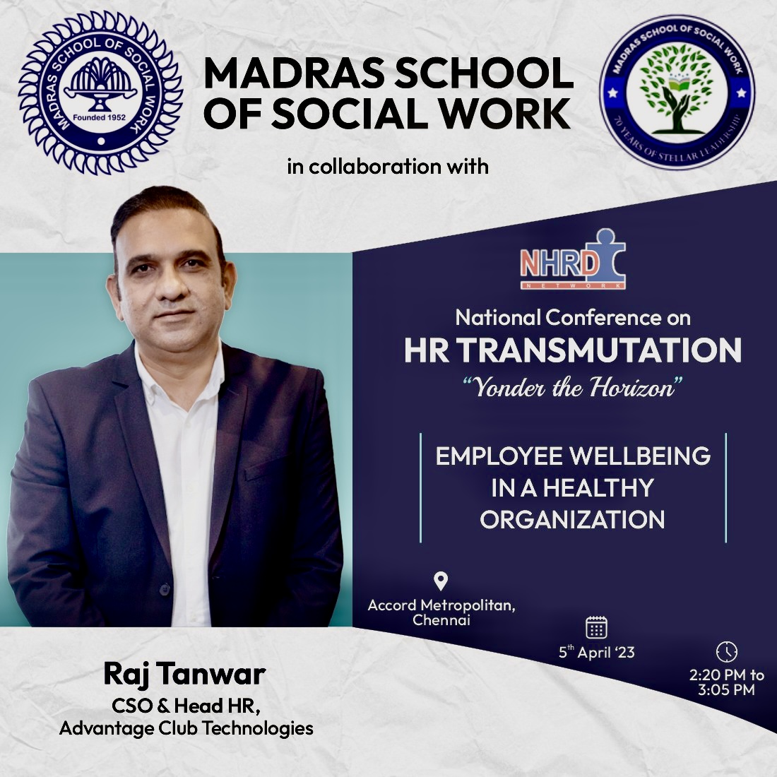 TrueTechReport's tweet image. Employee well-being programs must be evidence-based and tailored to the organization&apos;s needs.

Join us in the discussion organised by Madras School of Social Work (MSSW) in collaboration with NHRDN Hosur Chapter on 05th April 2023.