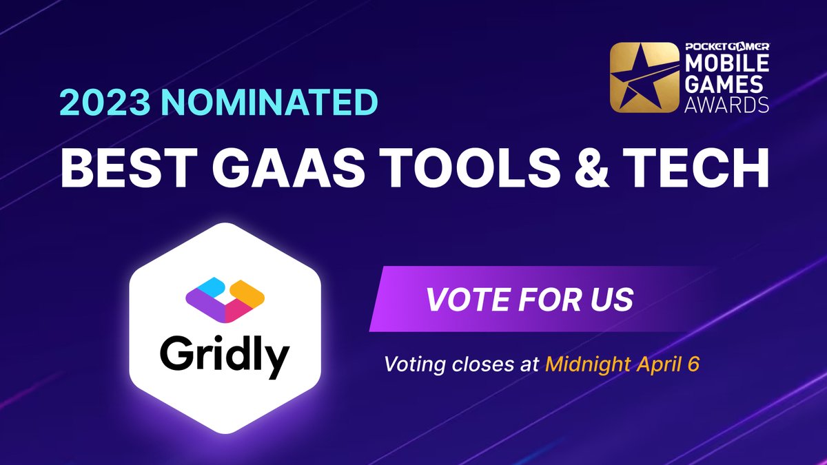 If Gridly is your favorite  #headlesscms tool for #gamedev and #localization, which deserves to be called the best in #MobileGamesAwards 2023 for this entry, make sure you get your votes before Midnight April 6

Show your support now 👉pocketgamer.biz/mga2023/vote/b…