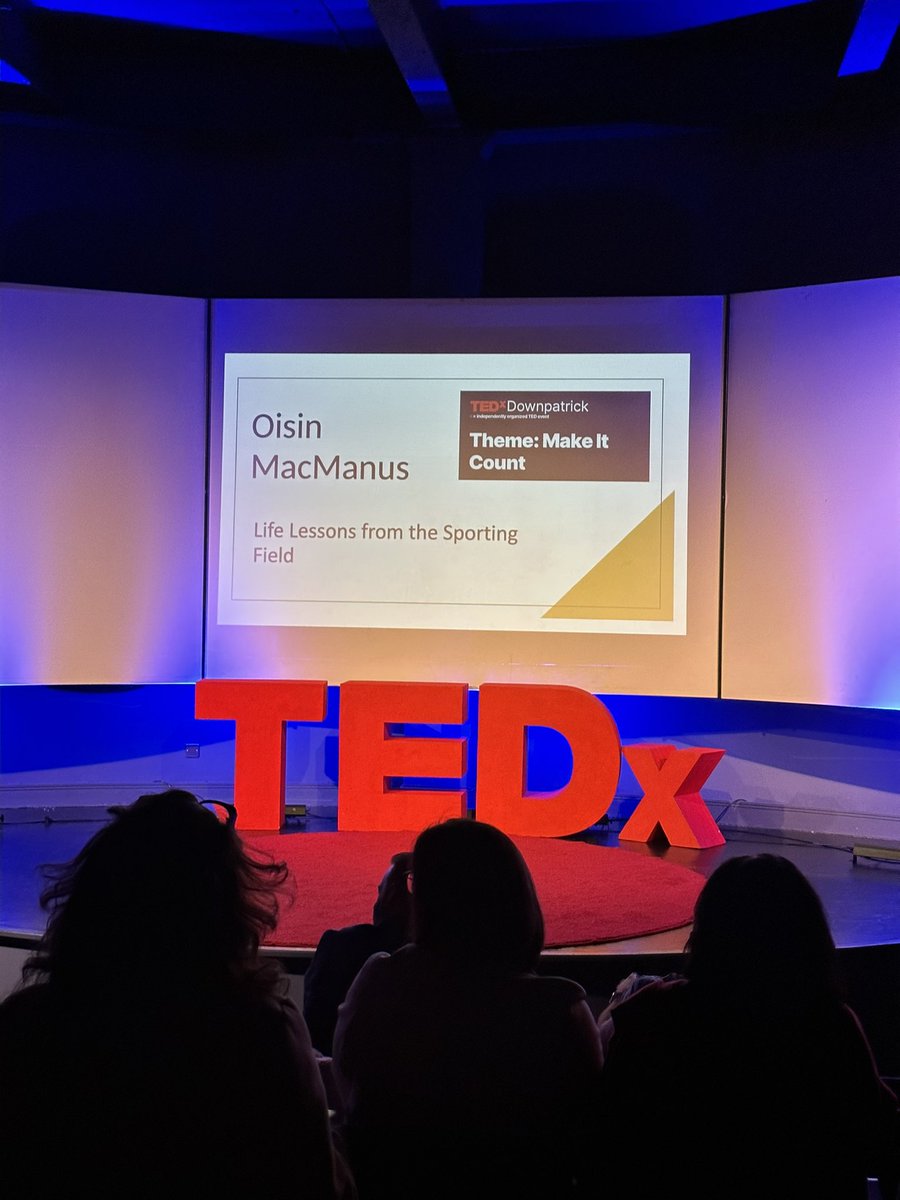 OisinMacManus11's tweet photo. What an incredible experience and privilege to be asked to present at #TEDxDownpatrick
My talk was ‘Life Lessons from the Sporting Field’.
Thanks everyone who helped in the preparation, the TEDxDownpatrick staff, other speakers & everyone who attended on the day! #MakeItCount https://t.co/iJSonVAcQL