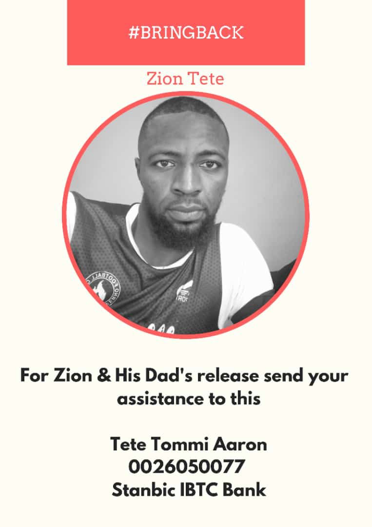 Zion and his Dad are still out there. Let's pray and also assist financially for their release 🙏🏽