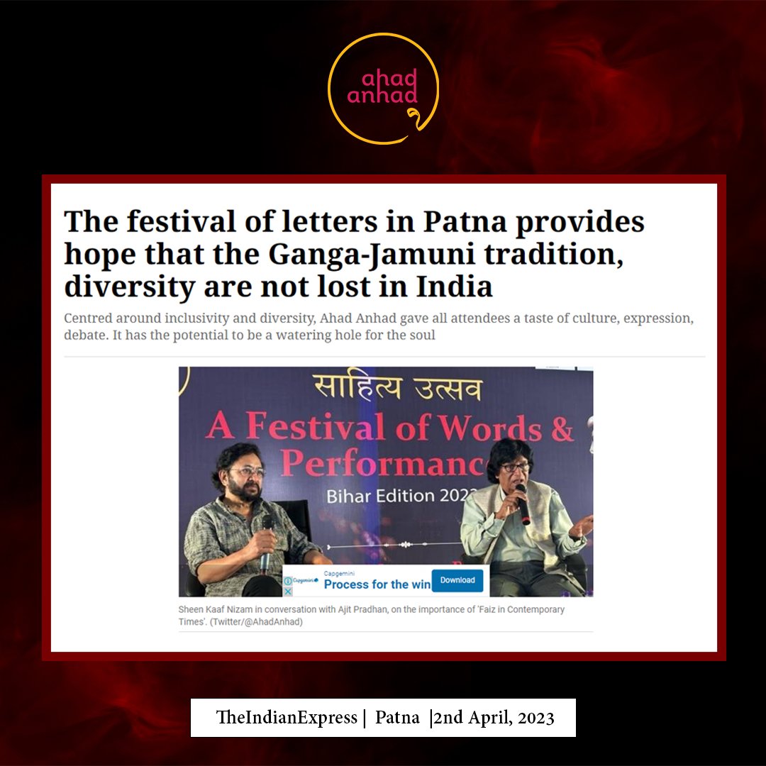 The festival of letters in Patna provides hope that the Ganga-Jamuni tradition, diversity are not lost in India : <a href="/IndianExpress/">The Indian Express</a>
indianexpress.com/article/opinio…
.
.
<a href="/AhadAnhad/">Ahad Anhad</a> <a href="/TweetIHD/">IHD</a> <a href="/BiharMuseum/">Bihar Museum</a> <a href="/navras_Bihar/">Navras</a>
#AhadAnhad #inNews #Bihar #Patna