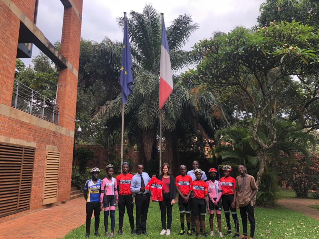 CyclingUganda's tweet photo. Our first meeting with the new head of cooperation for education and sports Miss Lea @FrenchEmbassyUg Courtesy visit by the Academy to continue strengthening our relationship.@Niyonziimaaugu1 @DrMoncrieffe https://t.co/1tdzDQnfx5