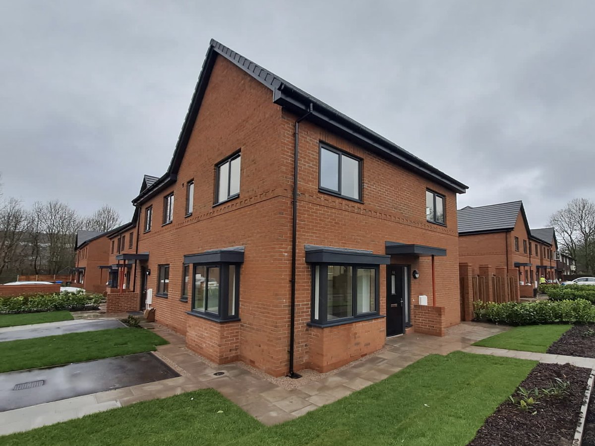 Completed Project - Cherry Avenue - Oldham for our Client @FirstForFCHO. 38 two and three bedroom Family Homes for Affordable Rent - Architect @johnmccalls Engineer @ajpliverpool with funding from @HomesEngland