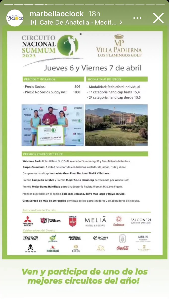 SUMMUMGOLF NOTICIAS : Jueves 6 y viernes 7 de abril Circuito Nacional Summum en Marbella 🏆⛳️💃

summumgolf.blogspot.com/2023/04/jueves…