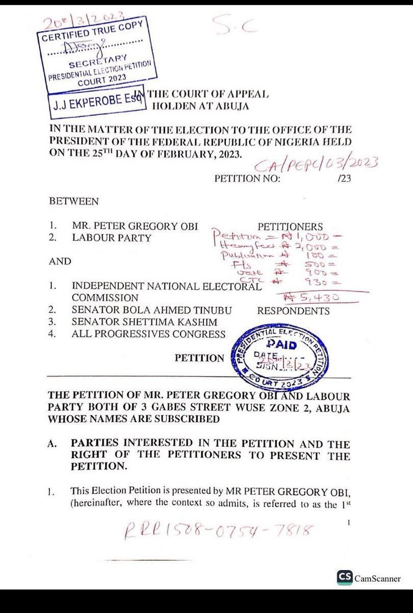 DocOmeiza's tweet photo. Fellow Nigerians,

are you wondering why APC can’t find sleep since INEC declared Bola Ahmed Tinubu their President-select. 
Here’s why!!!

Our Petition against them. Can we do something? Incase you forgot how much this petition irritates them, 
Oya RETWEET o📌
#Tinubu4Prison https://t.co/o6c5i7GGRq