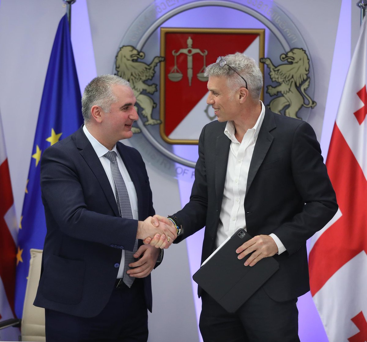 Lasha_Khutsish's tweet image. Thrilled to sign #IBRD Loan Agreements with @SMolineus for #Enabling #Green &amp;amp; #Sustainable #Development of #Sustainable #Agriculture, #Irrigation and #Land #Market in Georgia in evidence of the truly excellent cooperation btw @WorldBank and 🇬🇪