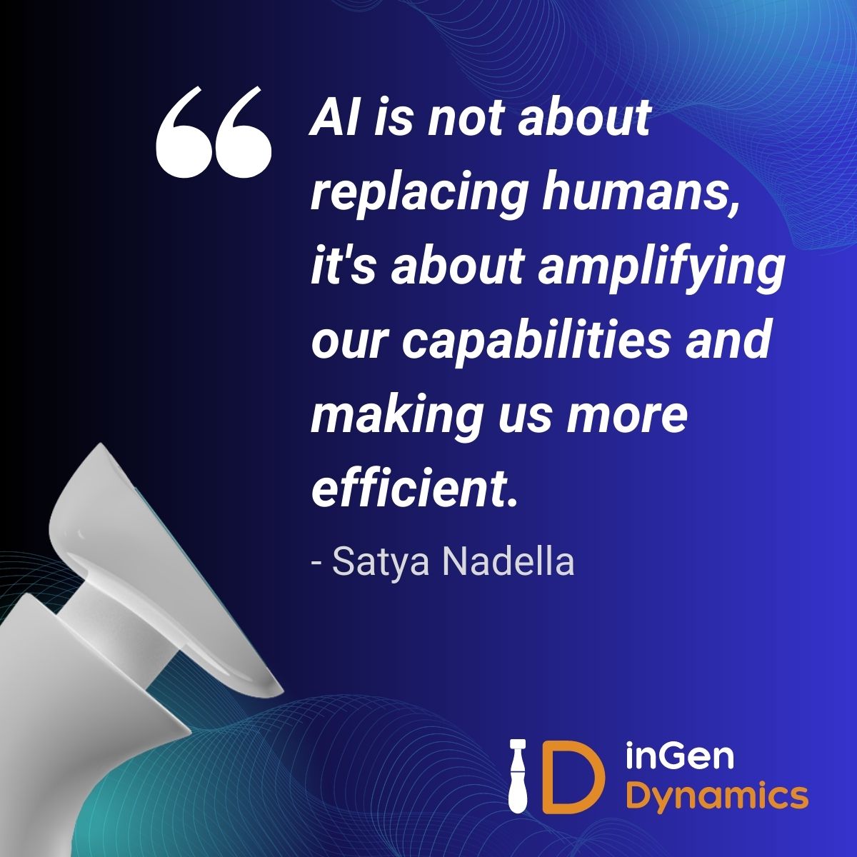 #AI is not about replacing humans, it's about amplifying our capabilities and making us more efficient. Let's use this technology to our advantage!

#Robotics #SmartAutomation #BuildingTheFuture #inGenDynamics