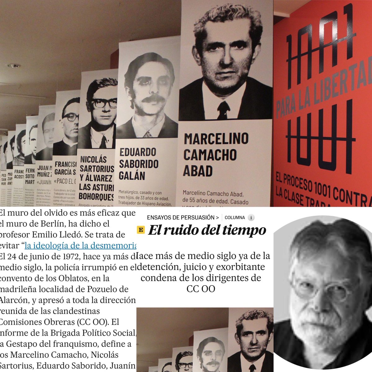 “SUJETOS DE PÉSIMA CONDUCTA SOCIAL”

✒️El informe dla Brigada Político Social,la Gestapo del franquismo, define a los Marcelino Camacho, Sartorius,
Saborido…como “sujetos de pésima conducta social”

✍️EL RUIDO DEL TIEMPO
elpais.com/ideas/2023-04-… via <a href="/el_pais/">EL PAÍS</a> 
<a href="/EstefaniaJoaq/">Joaquín Estefanía</a>