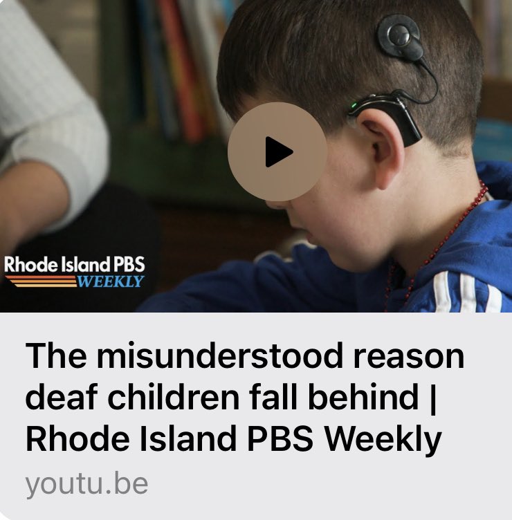 🎯 Professionals working w/ deaf/hard of hearing children live this everyday

Start every #RethinkingAuralRehab semester w/this video  to teach #PreventingLanguageDeprivation. Add to your syllabus now!

Watch the captioned version on YT. Share! Share! youtu.be/Iwv4Ya7n0yI
