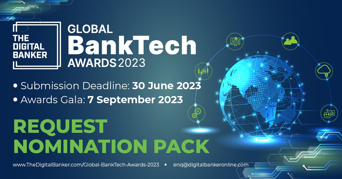 Nominations are now open for the Global BankTech Awards 2023 (#GBT23). Request the nomination pack at enq@digitalbankeronline.com. 

More information: bit.ly/3U0NO2J

#BankTech #BankingTechnology #BankingInnovation