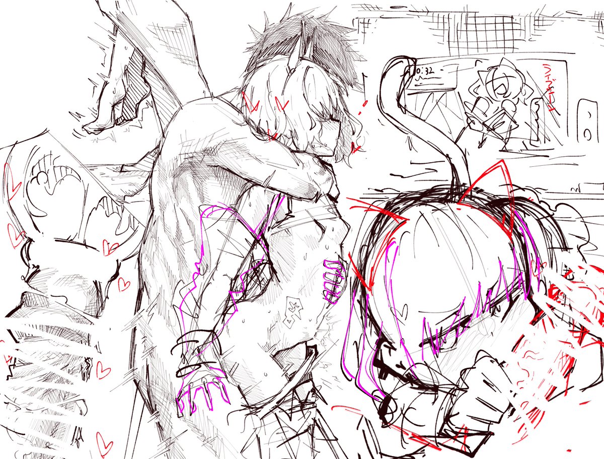 らふん
ボールペンブラシの描き味が気持ちよくてなんか気持ち悪いくらい筋肉質になっちゃったね♥
清書では抑えたいね♥
体格差で足が宙ぶらりんなのいいよね♥ 