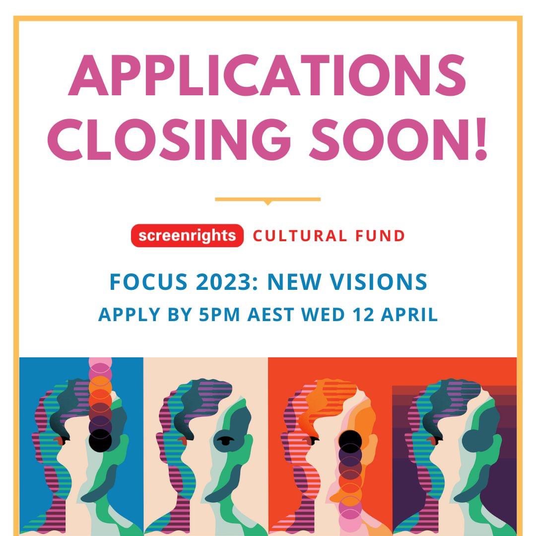 2023 Screenrights Cultural Fund applications close on Wednesday 12 April. Screenrights wants to hear about your initiatives that focus on NEW VISIONS for our screen sectors in Australia &amp; NZ. Grants of up to $50K are available. Full details here: screenrights.org/cultural-fund/