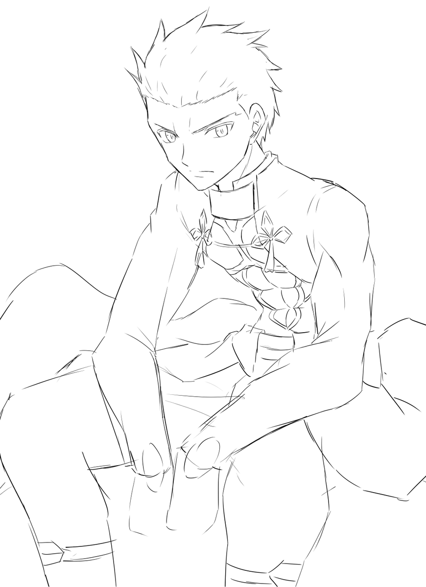 本気を出した私の筆の速さを見せてやろう。もう三騎ラフ描いた 