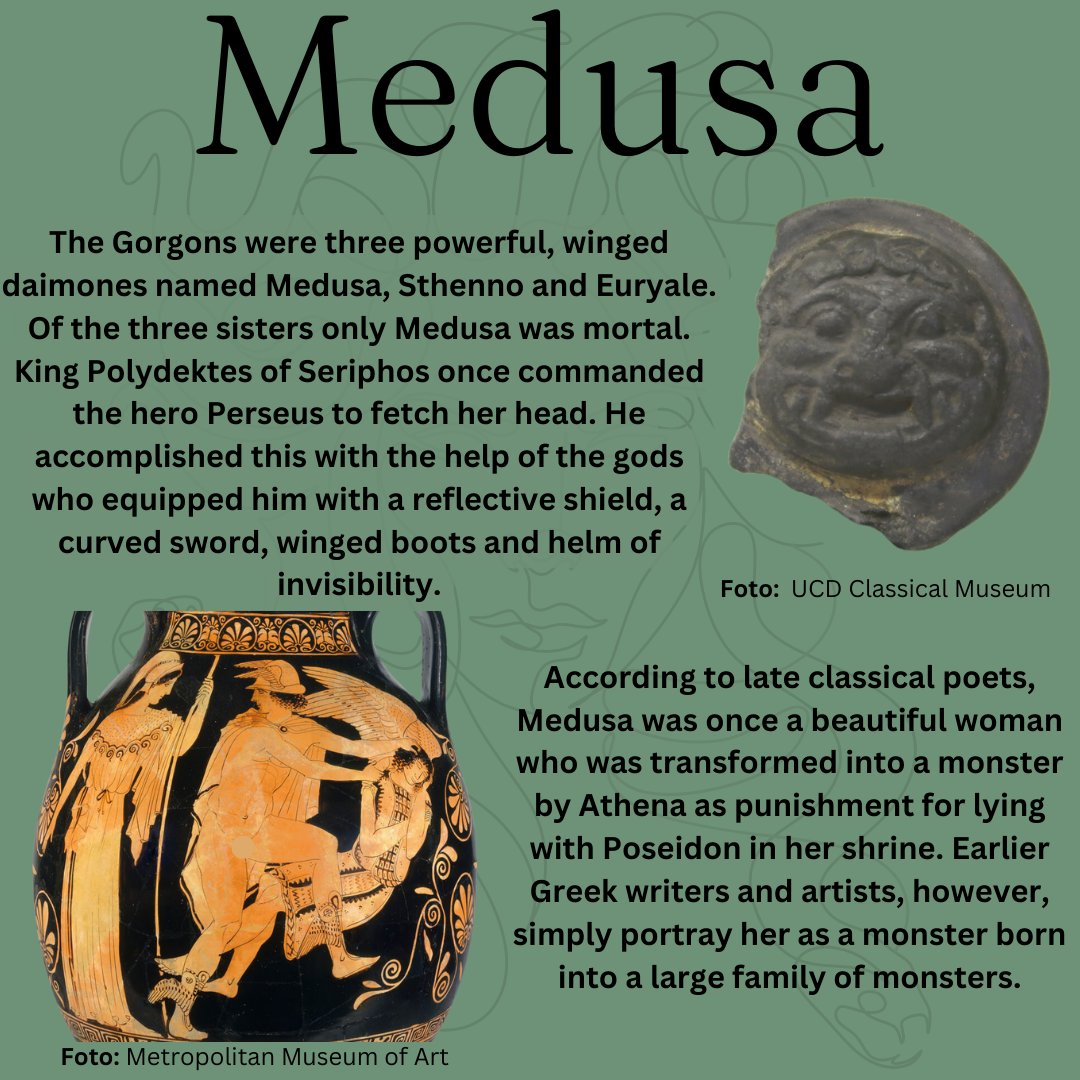 #mythologymonday #medusa #gorgon #mythmonday #mythology #perseus #athena #ClassicsTwitter 
~Megaira