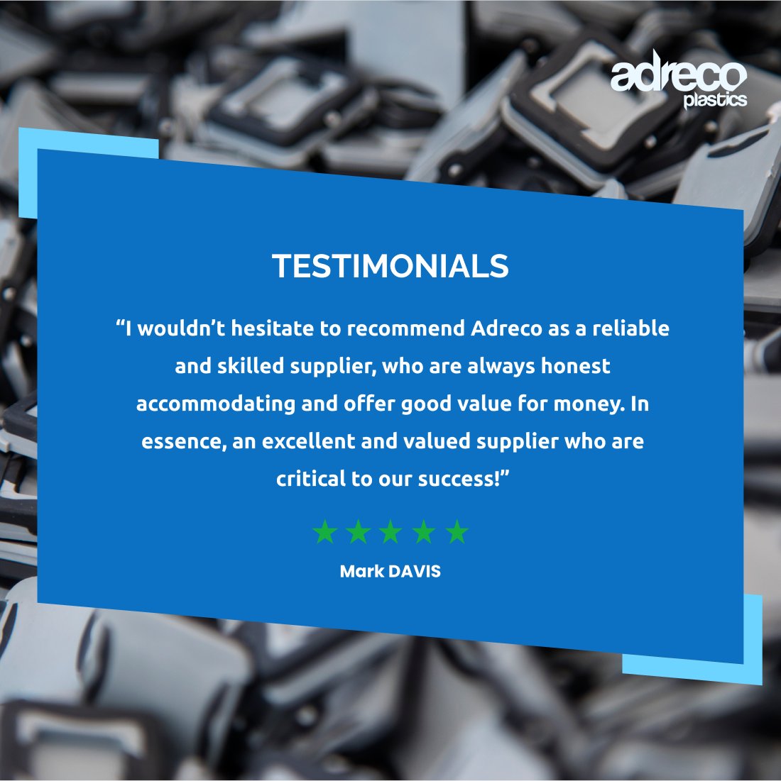 Our goal is to provide our customers with quality products and services that exceed their expectations.

Here is what Marc Davis had to say!

Learn more here: bit.ly/3Vujq0w 

#injectionmoulding #plasticinjectionmoulding #Adrecoplastics #STHPlastics #qualityproductsn