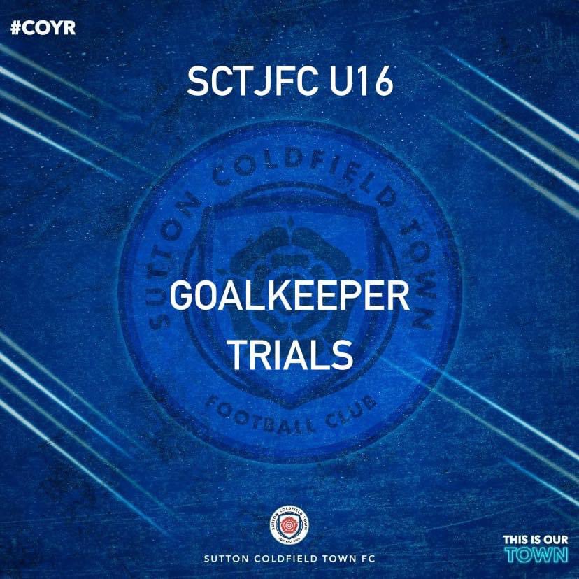 Sutton Coldfield Town Juniors FC (@sctjfc) on Twitter photo <a href="/SCTJFC/">Sutton Coldfield Town Juniors FC</a> 16's 2023-2024 season are holding goalkeeper trials throughout the summer. This is part of the pathway into under 18's and Floodlit Leagues. Games on Saturdays in MJPL and Sundays in Central Warwickshire League. Please contact dev.sctjfc@gmail.com
07894864408 <a href="/SCTJFC/">Sutton Coldfield Town Juniors FC</a> 16's 2023-2024 season are holding goalkeeper trials throughout the summer. This is part of the pathway into under 18's and Floodlit Leagues. Games on Saturdays in MJPL and Sundays in Central Warwickshire League. Please contact dev.sctjfc@gmail.com
07894864408