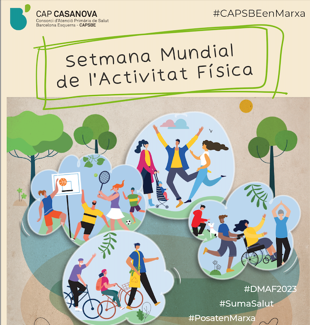 Amb motiu de la Setmana Mundial de l’Activitat Física a #Capsbe hem organitzat una caminada d’1 h oberta a tothom. Farem recorreguts per a tots els nivells i en acabar es farà un refrigeri al Mercat del Ninot. Us esperem el 12 d’abril a les 11 al #CapCasanova
#DMAF2023 #SumaSalut