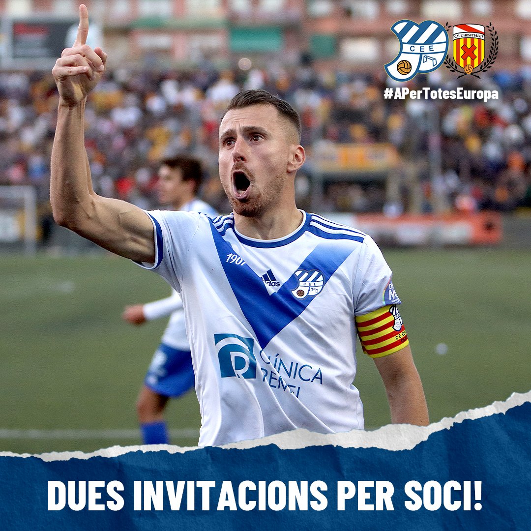 🔥 PROMOCIÓ per la final de diumenge!!!

🎟️ Fins DIJOUS (en horari oficines) cada SOCI podrà recollir DUES invitacions pel partit davant L'Hospitalet (diumenge a les 12h.)!!!

💥 Fem BULLIR el Nou Sardenya!!! #APerTotesEuropa!!!❤️‍🔥

#futbolcat #3RFEF5 #ViladeGràcia #SagradaFamília