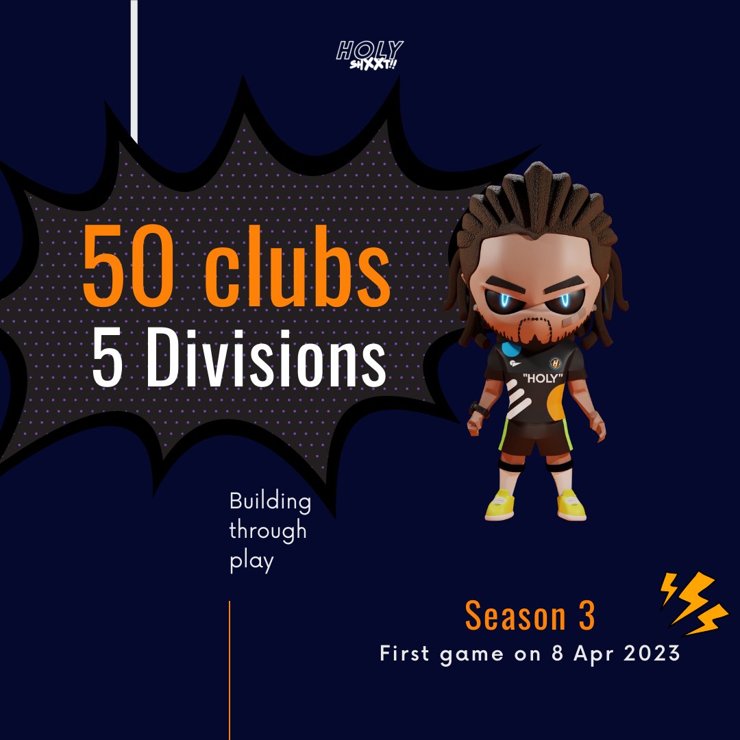 The third season of the first #communitygamefi and #footballmanager game in web3. We keep building.

More info in discord.gg/holyshxxtnft

#football #nftgame