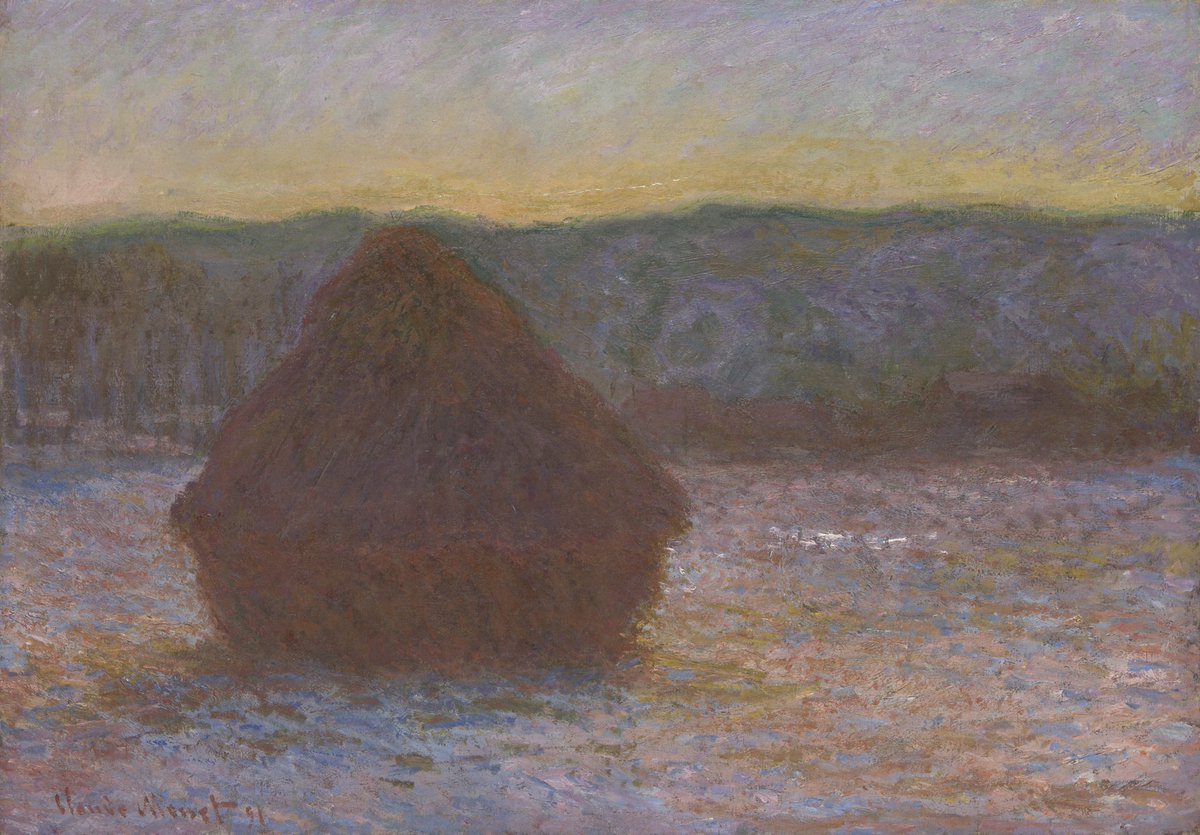 Claude Monet, Stack of Wheat (Thaw, Sunset), 1891 #artinstituteofchicago #europeanart artic.edu/artworks/10019…