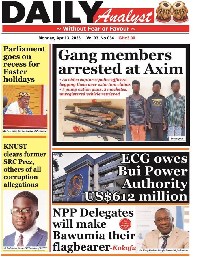 ghanaelections's tweet photo. #GhanaToday

🇬🇭ECG owes Bui Power Authority US$612m
🇬🇭Parliament passes GH¢4bn revenue bill
🇬🇭Speaker declares Kumawu seat vacant
🇬🇭Axim Cops caught in galamsey drama https://t.co/AEboDqxJpG