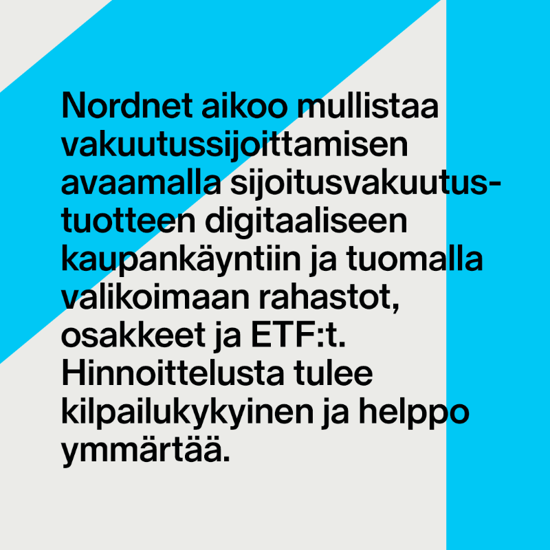 nordnetFI's tweet photo. Aiomme lanseerata ensimmäisen täysin digitaalisen verotehokkaan sijoitusvakuutuksen sisältäen osakkeet, rahastot, ETF:t ja henkivakuutuksen. Lähikuukausina käynnistyvää Nordnet Livsforsikring AS Suomen sivuliikkeen toimintaa johtaa @kmalamaki. #sijoitusvakuutus @SuviTuppurainen