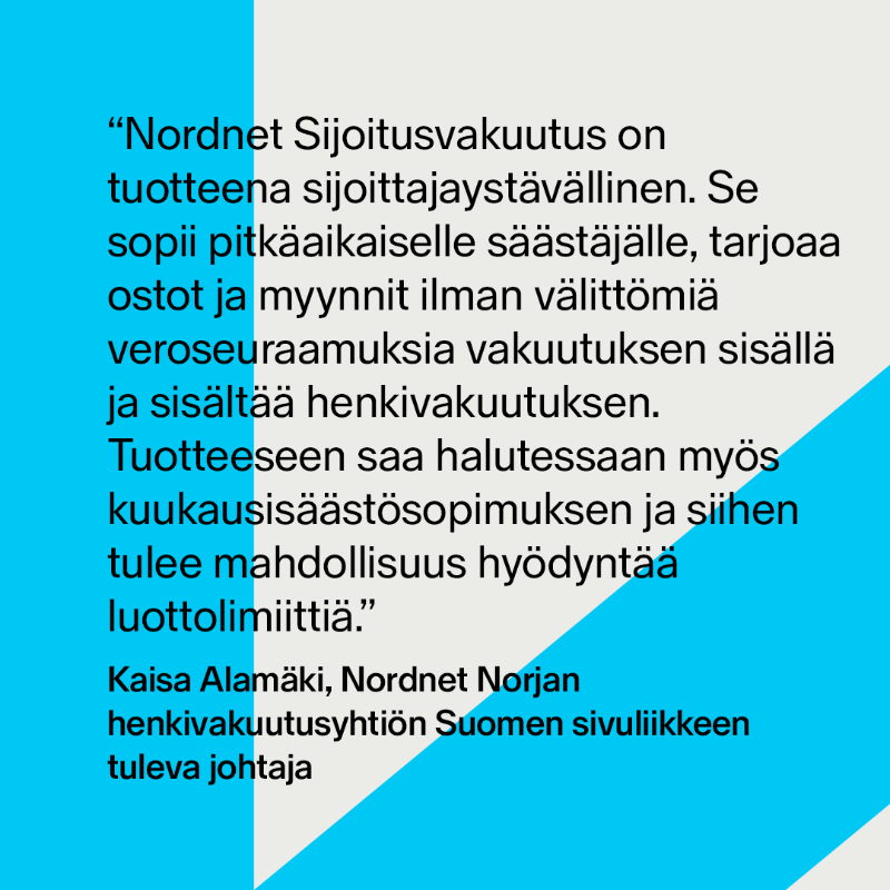 nordnetFI's tweet photo. Aiomme lanseerata ensimmäisen täysin digitaalisen verotehokkaan sijoitusvakuutuksen sisältäen osakkeet, rahastot, ETF:t ja henkivakuutuksen. Lähikuukausina käynnistyvää Nordnet Livsforsikring AS Suomen sivuliikkeen toimintaa johtaa @kmalamaki. #sijoitusvakuutus @SuviTuppurainen