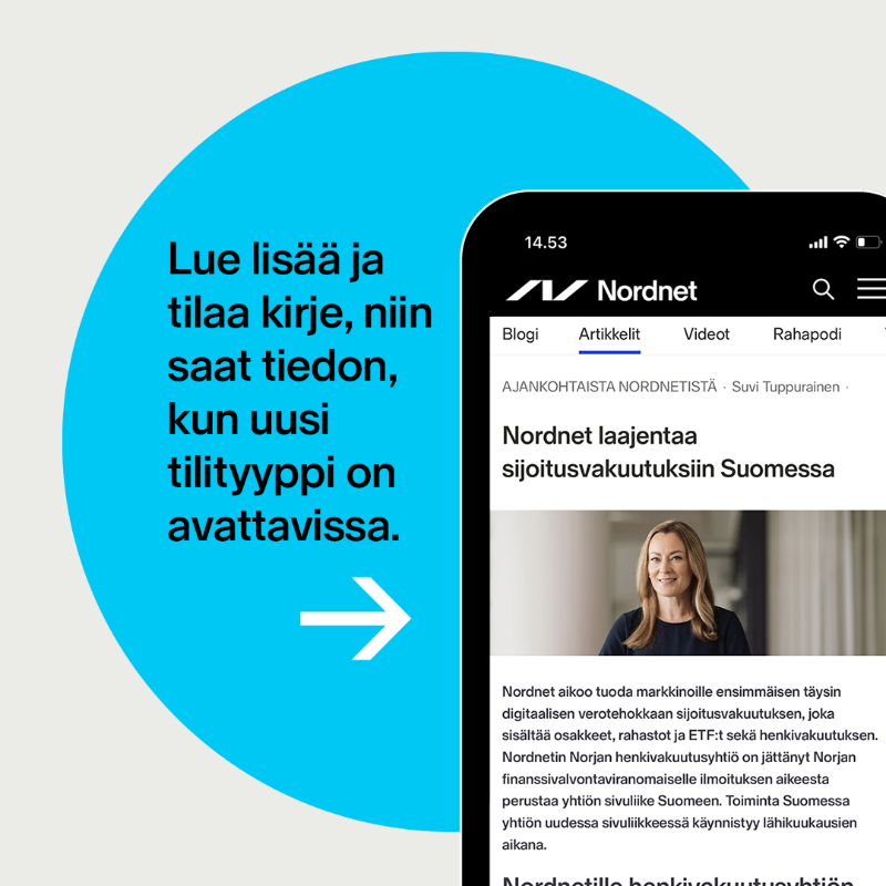 nordnetFI's tweet photo. Aiomme lanseerata ensimmäisen täysin digitaalisen verotehokkaan sijoitusvakuutuksen sisältäen osakkeet, rahastot, ETF:t ja henkivakuutuksen. Lähikuukausina käynnistyvää Nordnet Livsforsikring AS Suomen sivuliikkeen toimintaa johtaa @kmalamaki. #sijoitusvakuutus @SuviTuppurainen