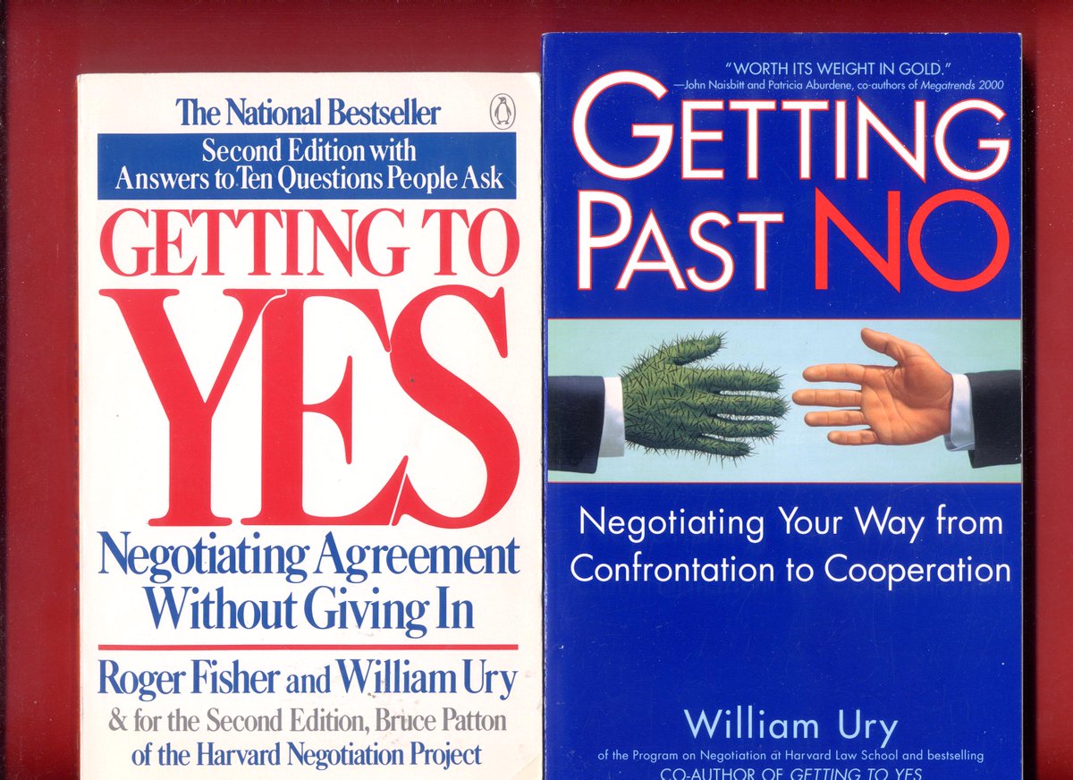 FlamingAnvil's tweet photo. 2 Negotiation books: Getting to Yes + Getting Past No - Roger Fisher William Ury #GettingtoYes #Negotiation #RogerFisher #WilliamUry #NegotiationSkills #NegotiationTips #GettingPastNo #BreakingGridlock - Free Shipping https://t.co/Q7VPEuPEmv https://t.co/p3EDqaYtvH