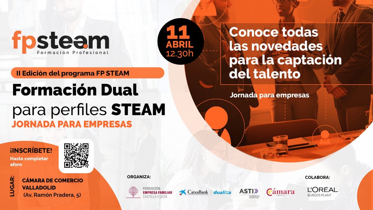 FundacionEFCL's tweet photo. En #FEFCL trabajamos para impulsar la #FP. Y esta vez hemos unido nuestras fuerzas con @AstiFoundation y con @CABK_Dualiza para lanzar una nueva edición de #FPSteam. ¡La semana que viene lo presentamos!
👉 https://t.co/LxxQROLyfZ
📍 Cámara de Valladolid
📅 11 de abril
🕛 12.30 https://t.co/hipKRNEwuz