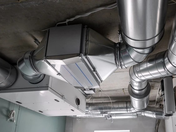 View of an industrial ventilation system.
