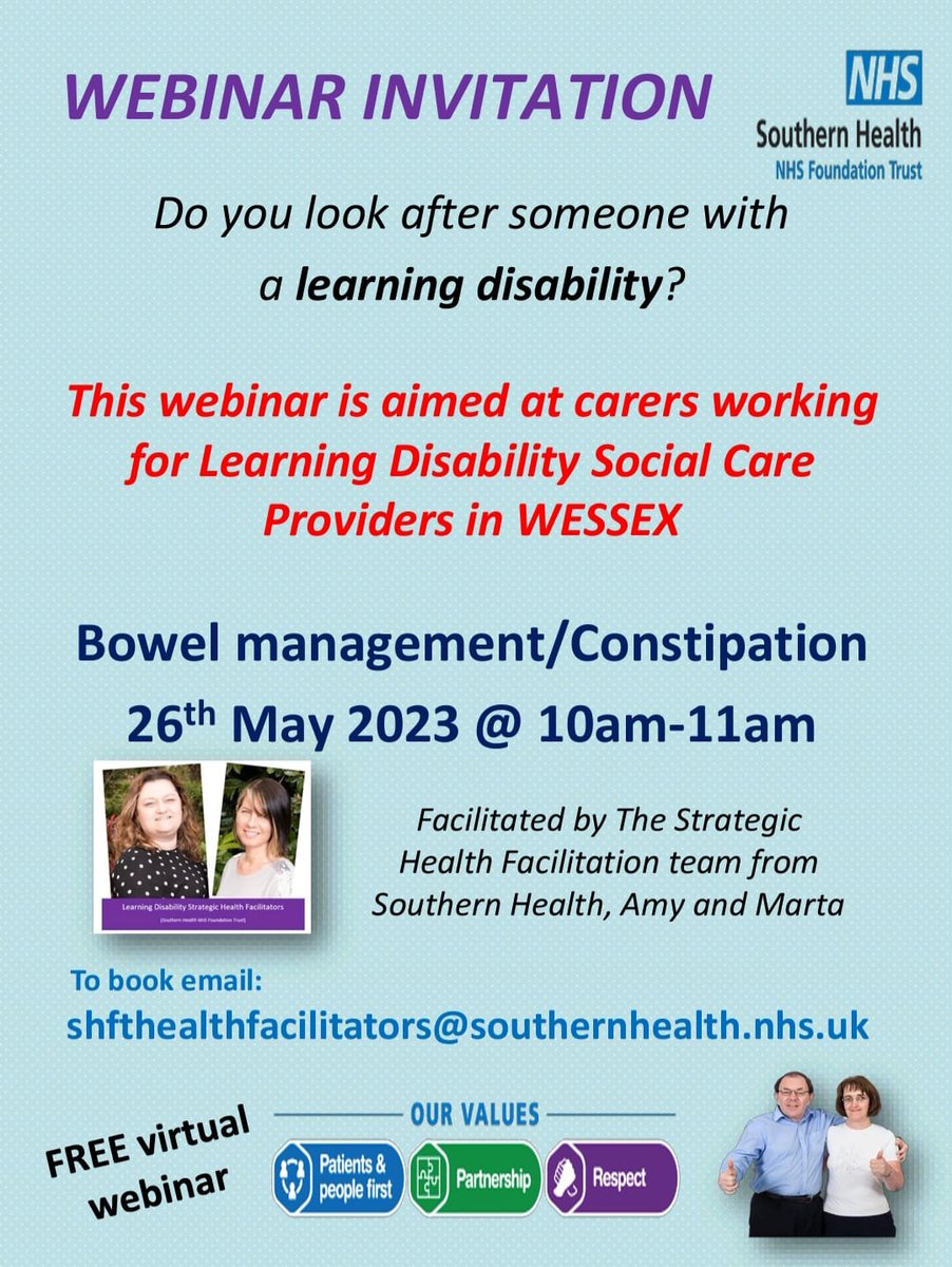 We continue to work with #LD #careproviders as well as @NHS_WCA on improving #Health #care and #cancer #screening #outcomes for #people with a #learningdisability. Please check this invite, share it and book on if you are eligible #socialcare in #Wessex. #Hampshire #Southampton