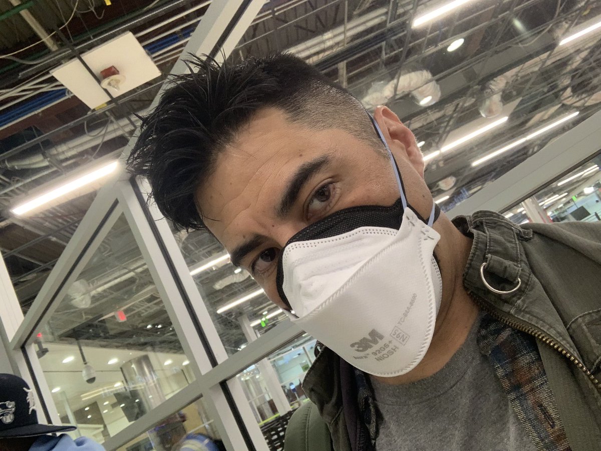 Waiting in line at to get through TSA. Only masked person I can see. A young person keeps looking at me, and arguing with their mom, and then gets out of line, asks for a mask, and puts it on. Sometimes, not being the only one is all it takes. #WearAMask #ProtectOthers