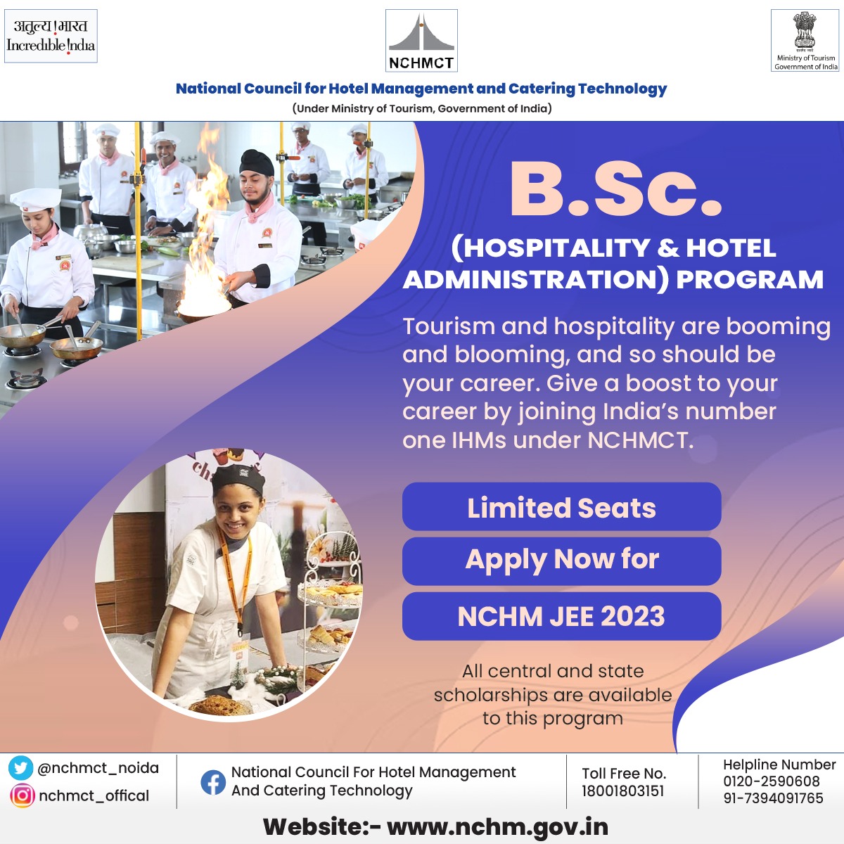 Boost your career with a hospitality degree from Jawaharlal Nehru University by enrolling yourself at IHMs under NCHMCT.

#NCHMJEE #NCHMJEE2023 #IHM #NCHMCT