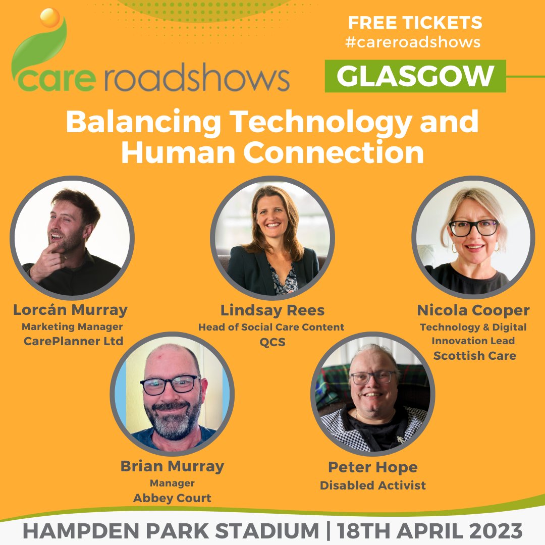 I am excited to announce that I will be speaking at #CareRoadshow Glasgow on the 18th April at Hampden Park Stadium. Join me and the care community to help empower positive action within care. The event is free to attend, register for your ticket here: bit.ly/3ZuvArx