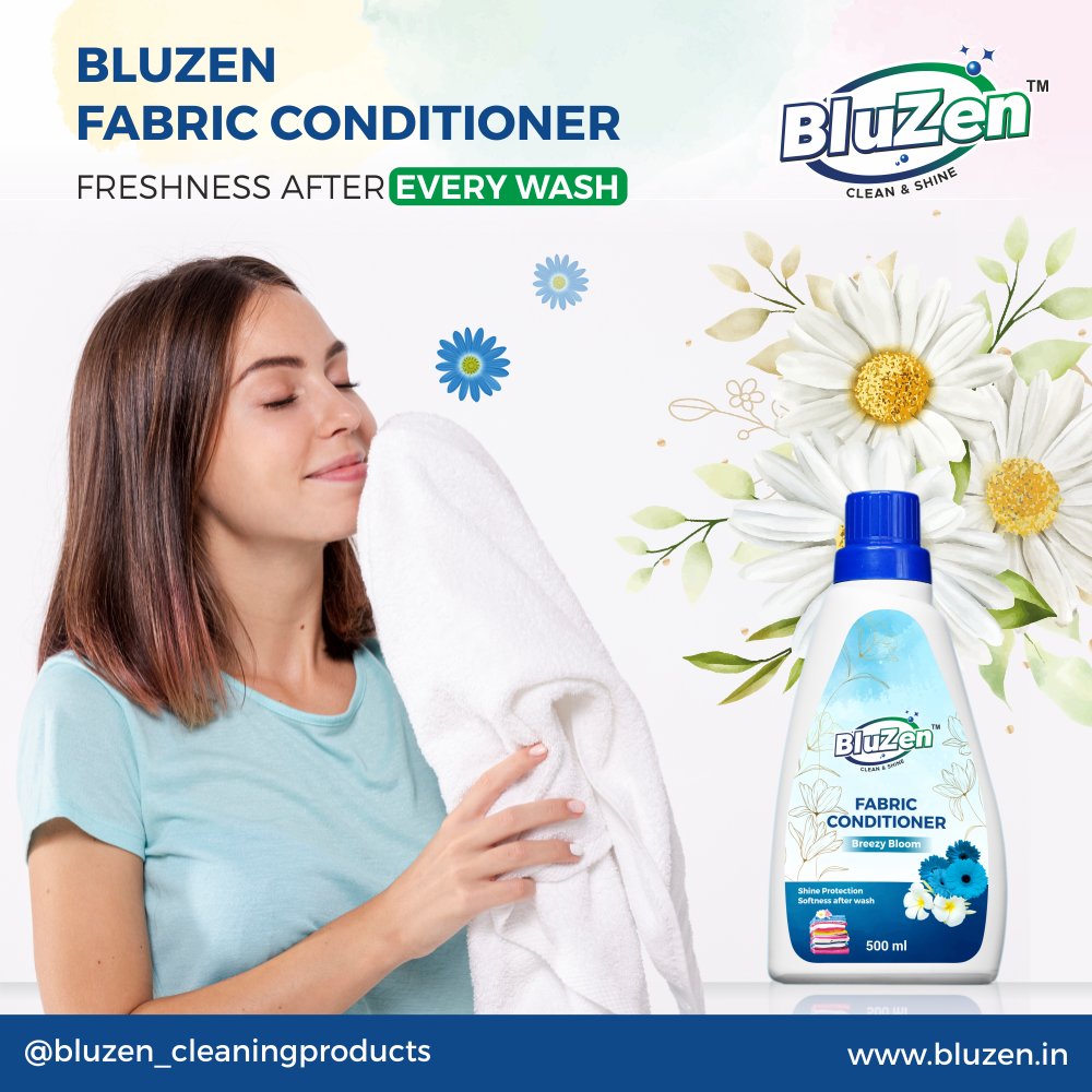 After every wash, Bluzen's Fabric Conditioner gives you a great freshness.

For any queries,
📧Email: info@bluzen.in
📱Phone: +91 9391994431/51

#bluzen #bluezencleaningproducts #fabric #fabricconditioner #fabriccare #cleaning #bestfabriccare #fabricforall
#hygiene