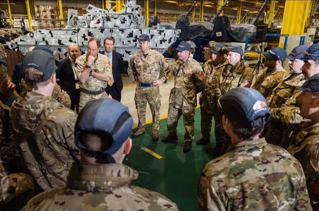 ArmyCGS's tweet photo. Production, combat simulation and reliability trials. The AJAX Programme is at the heart of Army modernisation, provides more than 4,000 jobs in the UK, and the #GDLS facility in Merthyr Tydfil is a cutting-edge domestic industrial hub. #GDUK @BritishArmy https://t.co/s3BvEOJTxv